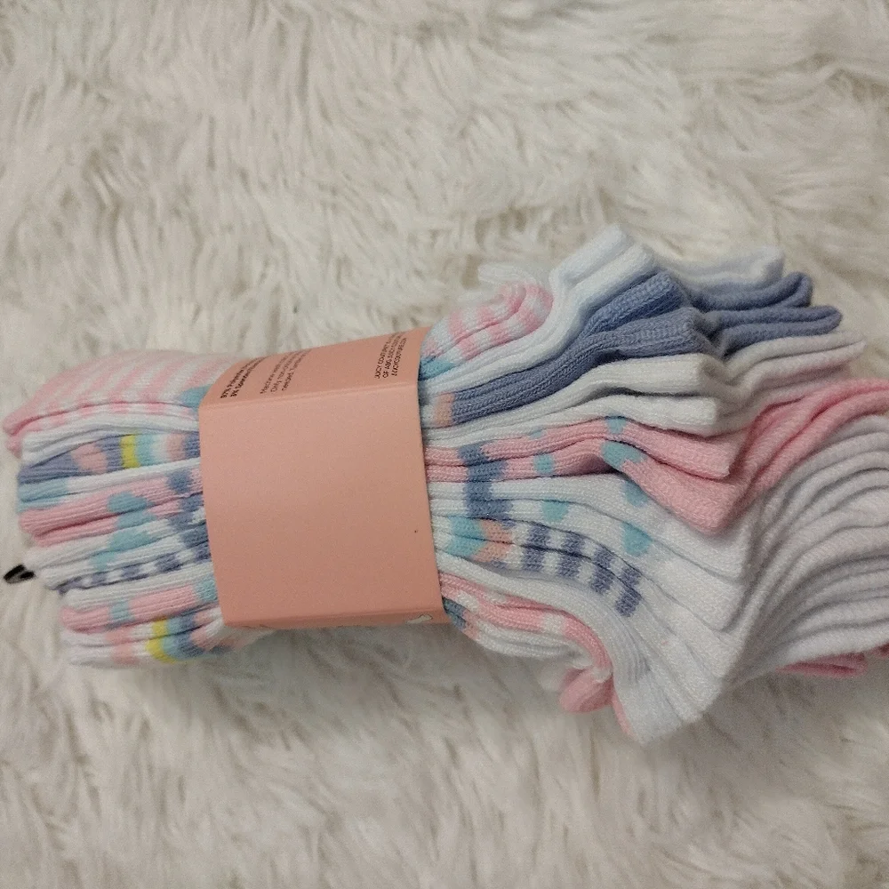 Juicy Couture Kids 🩷💜✨ 10 Pairs Multi-Pack No Show Socks Size 10-4 NWT